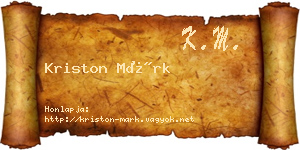 Kriston Márk névjegykártya