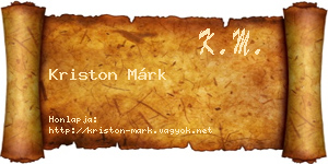 Kriston Márk névjegykártya